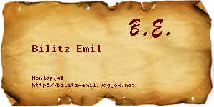 Bilitz Emil névjegykártya